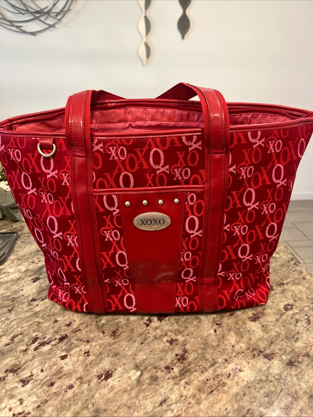 XOXO Red and Pink Logo Tote